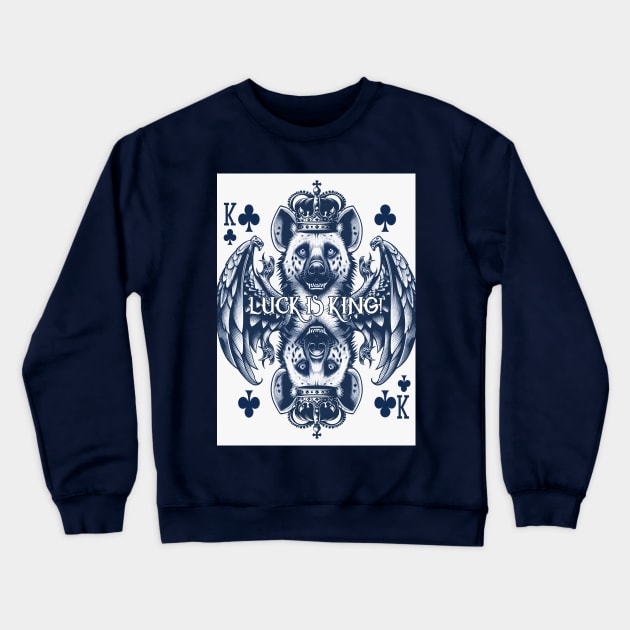 Lucky Hyena King of Clubs Crewneck Sweatshirt by Biothurgy